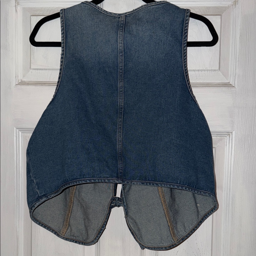 Wild Fable Blue Denim Tie-Front Vest - Picture 4 of 4